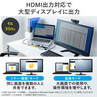 サンワサプライ ダイレクト:Type-C スタンドドッキングステーション 400-HUB089S 1個（直送品）