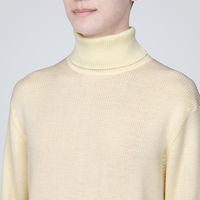 【メンズ】無印良品 洗えるウールリブタートルネックセーター 紳士 L オフ白 良品計画