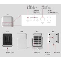 TOPLAND コンパクトセラミックヒーター 300W ホワイト SC-CH33 WT 1台