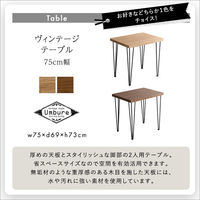 ホームテイスト スクエアチェア・テーブルセット SH/ダークブラウン SH-24-STD3 1セット(3点入)（直送品）