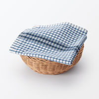 無印良品 インド綿 マルチクロス ランダムチェック オフ白×赤 約50×50cm 良品計画