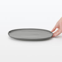 無印良品 日常の器 オーバルプレート 大 グレー 約30×21.5cm 良品計画