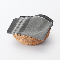 無印良品 インド綿細番手 マルチクロス チェック 黒 約50×50cm 良品計画