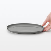 無印良品 日常の器 オーバルプレート 小 グレー 約24×17cm 良品計画
