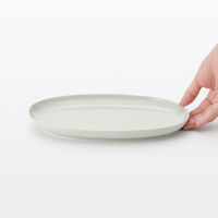 無印良品 日常の器 オーバルプレート 小 グレーベージュ 約24×17cm 良品計画