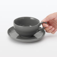 無印良品 日常の器 ティーカップソーサー グレー 約直径14.5cm 良品計画