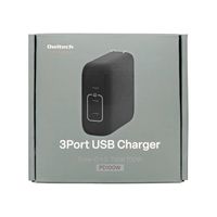 USB充電器 100W出力 PD対応 Type-C×3ポート GaN採用 AC充電器 ブラック 1個 オウルテック
