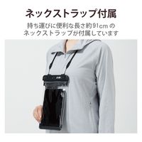 タブレットケース 防水ケース 汎用 IPX8 ネックストラップ付き ブラック TB-WPSR08BK エレコム 1個