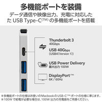 ドッキングステーション タイプC ハブ HDMI SDカード Macbook専用 直挿し DST-C24SV/EC エレコム 1個