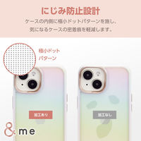 iPhone 15/ハイブリッドケース/&Me/オーロラ/ストラップシート付属/フレームカラー/ホワイト PM-A23AHVCAWH 1個