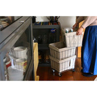 BRID スタッキングバスケット３段　キャスター付き　ホワイト 003373 1個（直送品）