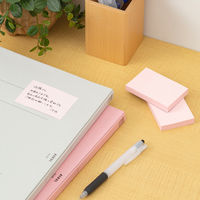 アスクル はたらく ふせん 付箋  75×50mm パステルピンク 50冊 （5冊×10箱） オリジナル