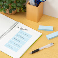 アスクル はたらく ふせん 付箋  75×25mm パステルブルー （短冊） 100冊（10冊×10箱） オリジナル