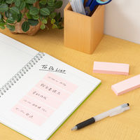 アスクル はたらく ふせん 付箋  75×25mm パステルピンク （短冊） 100冊（10冊×10箱） オリジナル