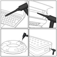 電動エアダスター 充電式 風量&角度調節機能 折りたたみ可能 ブラック DAD-101BK 充電ケーブル付属 1個 ナカバヤシ