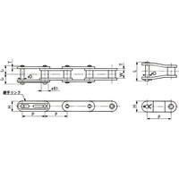 椿本チエイン コーティングバイピッチチェーン(NEP仕様) RF2080SーNEPーOL 1セット(3個)（直送品）