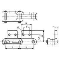 椿本チエイン バイピッチチェーン RF2080ーSA2ーJL 1セット(5個)（直送品）