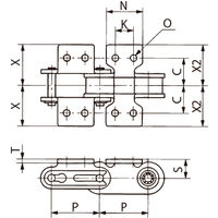 椿本チエイン ニードルブシュチェーン(高精度仕様) RF2050ーNBHーK2ーJL 1セット(2個)（直送品）