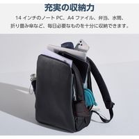 リュック ビジネスリュック 2way 薄型 撥水加工 14インチノートPC ブラック BM-UMBP01BK エレコム 1個