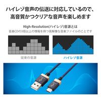 タイプCケーブル (A to C) 音楽伝送 1m 高耐久 ハイレゾ対応 ネイビー DH-AC10 エレコム 1個