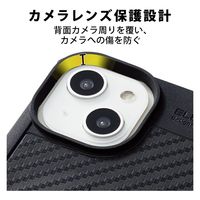 iPhone14/13用 ケース ソフト グリップテクスチャー 衝撃吸収 ブラック PMWA22AZEROG2BK エレコム 1個