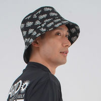 クアルトユナイテッド 総柄ロゴバケットハット　BLK　F KG007MEN-E 1点（直送品）