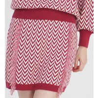 クアルトユナイテッド ヘリンボーン柄ニットスカート　RED　M M3456 1点（直送品）