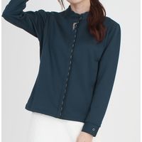 クアルトユナイテッド 光沢バンドカラーシャツ　NVY　S N5044 1点（直送品）