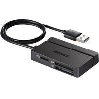 バッファロー ＵＳＢ２．０　マルチカードリーダー／ライター　スタンダードモデル　ブラック BSCR100U2BK 1台（わけあり品）