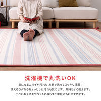 【玄関渡し】 萩原 洗えるインド綿ラグ　テラ　すべり止め付き ブラック 90×185cm（直送品）