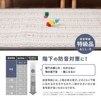 【玄関渡し】 萩原 ふっくらインド綿ラグ　ジラル　すべり止め付き ネイビー 63×120cm（直送品）