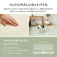 【玄関渡し】 萩原 8大消臭の国産高機能カーペット　リクリア　江戸間3畳 ベージュ 176×261cm（直送品）