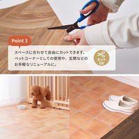 【玄関渡し】 萩原 抗ウィルス・抗菌・防カビ機能付き　水拭きできるクッションフロア クリーム 90×350cm（直送品）