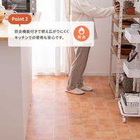 【玄関渡し】 萩原 抗ウィルス・抗菌・防カビ機能付き　水拭きできるクッションフロア シャビーホワイト 182×180cm（直送品）