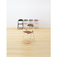 TOKIO 折りたたみイス ホワイトフレーム ビニールレザー ライトブルー 1脚 オリジナル パイプ椅子 折り畳みチェア オリジナル