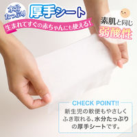 アスクル限定【厚手増量タイプ】水99.9％ あかちゃんのふんわりおしりふき 水分たっぷり厚手 1パック（80枚入）レック オリジナル