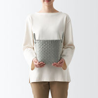 無印良品 ポリプロピレン 梱包用バンド 手編みバスケット 小 グレー 約直径25×高さ20cm 良品計画