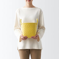 無印良品 ポリプロピレン 梱包用バンド 手編みバスケット 小 イエロー 約直径25×高さ20cm 良品計画