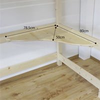 【軒先渡し】後藤家具物産 コーナーデスク付ロフトベッド 幅1040×長2090×高さ1770mm ブラウン BB-DNU-BR 1台（直送品）