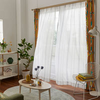 スミノエ DESIGNLIFE レースカーテン ステッチライン ブルー AS-V2108-210224BL １セット(2枚入)（直送品）