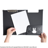 セントレディス ミッフィー クリップボード(左閉じ)フェイスアップホワイト&ブラック ST-ZMF0049 1セット(6個入)（直送品）