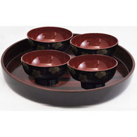 イシダ PC丸盆 平安杢 深30cm 4970736521390 1セット(1個×3)