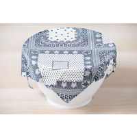 食品保存用ラップ 繰り返し使える みつろうラップキット ペイズリー ホワイト 1個 エヌ・エレファント