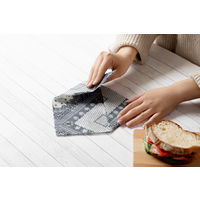 食品保存用ラップ 繰り返し使える みつろうラップキット ペイズリー ホワイト 1セット（1個×5）エヌ・エレファント