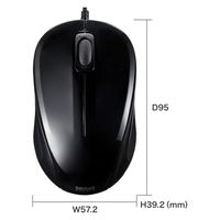 サンワサプライ 有線マウス 静音 3ボタン 小型 ブルーLED MA-YBSK315BK 1個