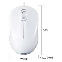 サンワサプライ 有線マウス 静音 3ボタン 小型 ブルーLED MA-YBSK315W 1個