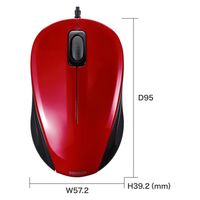 有線マウス 静音　3ボタン　小型　ブルーLED MA-YBSK315R　サンワサプライ　1個（直送品）