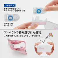 プラス テープのり ノリノスポット しっかり貼れる 本体 ピンク 54431 1個