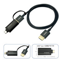 HDMIケーブル USB Type-Cアダプタ付き 1m 8K60Hz対応 VV-UCHDHD010-B 1本 vodaview