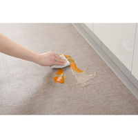 サンコー 拭けるキッチンマット 90×180cm 無地 ブラウン KQ-93  日本製 撥水 ずれない おくだけ吸着 汚れ防止 1個（直送品）